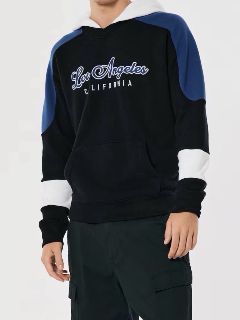 Hollister | Colorblock Los Angeles California Hoodie Black Blue Size Large